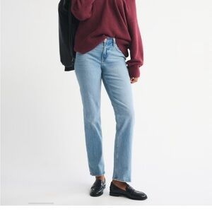 Abercrombie & Fitch Light Blue Straight Leg Jeans- curve love